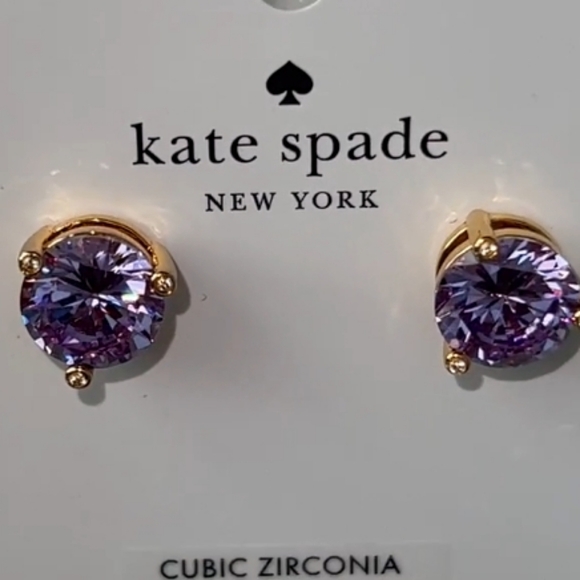 NWT 🎉 HP🎉 Kate Spade rise and shine amethyst studs earingsl - Picture 3 of 5